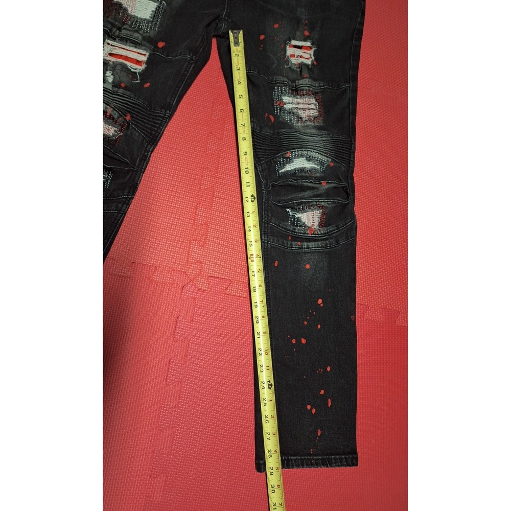 Switch Remarkable Black Jeans Bloody Distressed Ripped Goth Pants Size 40x32 Men - Picture 6 of 9
